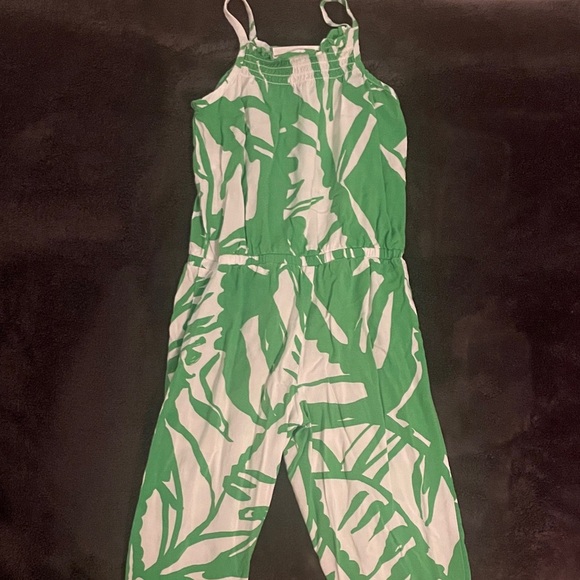 Lilly Pulitzer Green Leaf Print Kids Romper - Picture 3 of 3
